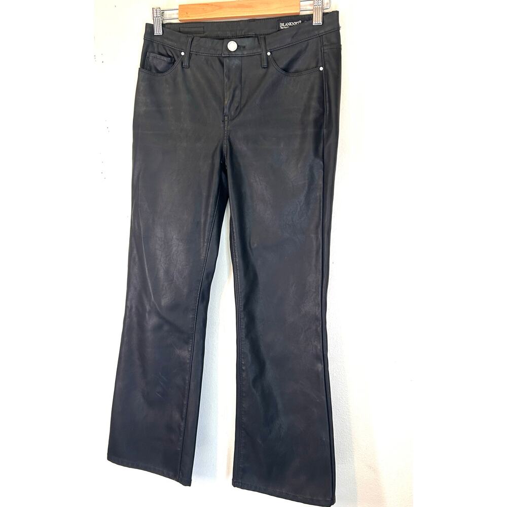 Blank NYC the Varick size 27 Black Pleather Flared Low Rise pants Woman’s